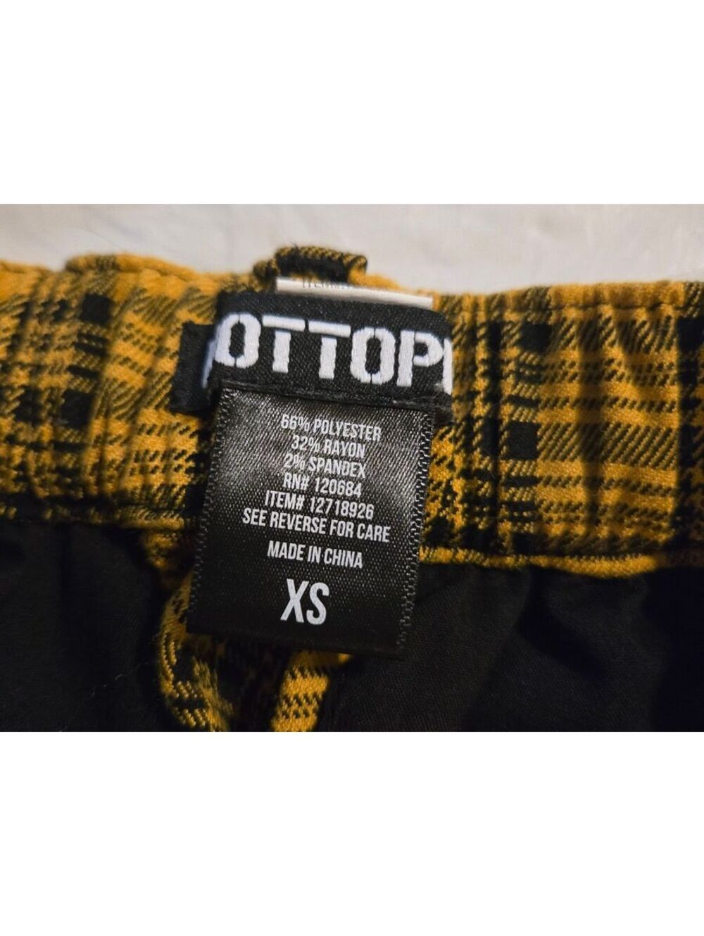 Hot Topic Yellow Plaid Pants XS Y2K Emo Punk Grunge Goth - Picture 5 of 6